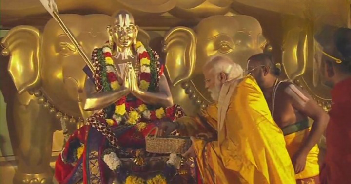 Hyderabad: PM Modi inaugurates 216-feet tall 'Statue of Equality' commemorating 11th-century Bhakti Saint Sri Ramanujacharya